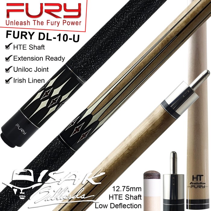 Billiard Fury Dl-10 Maple Pool Cue - 13 Mm - Billiard Stick Stik Biliar Bilyar