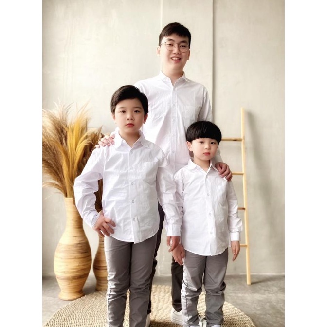 KEMEJA ANAK LENGAN PANJANG WARNA PUTIH / KEMEJA POLOS ANAK