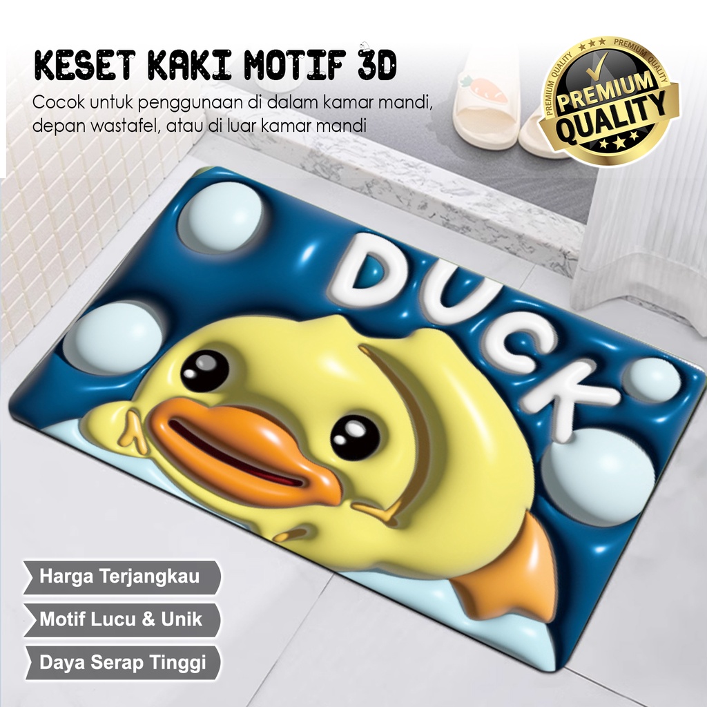 Keset Diatomite 3D Karakter Kartun Ukuran 80cm x 50cm Keset Kaki Nyerap Air Anti Slip Keset Diatomite Original Terbaru - D2B4