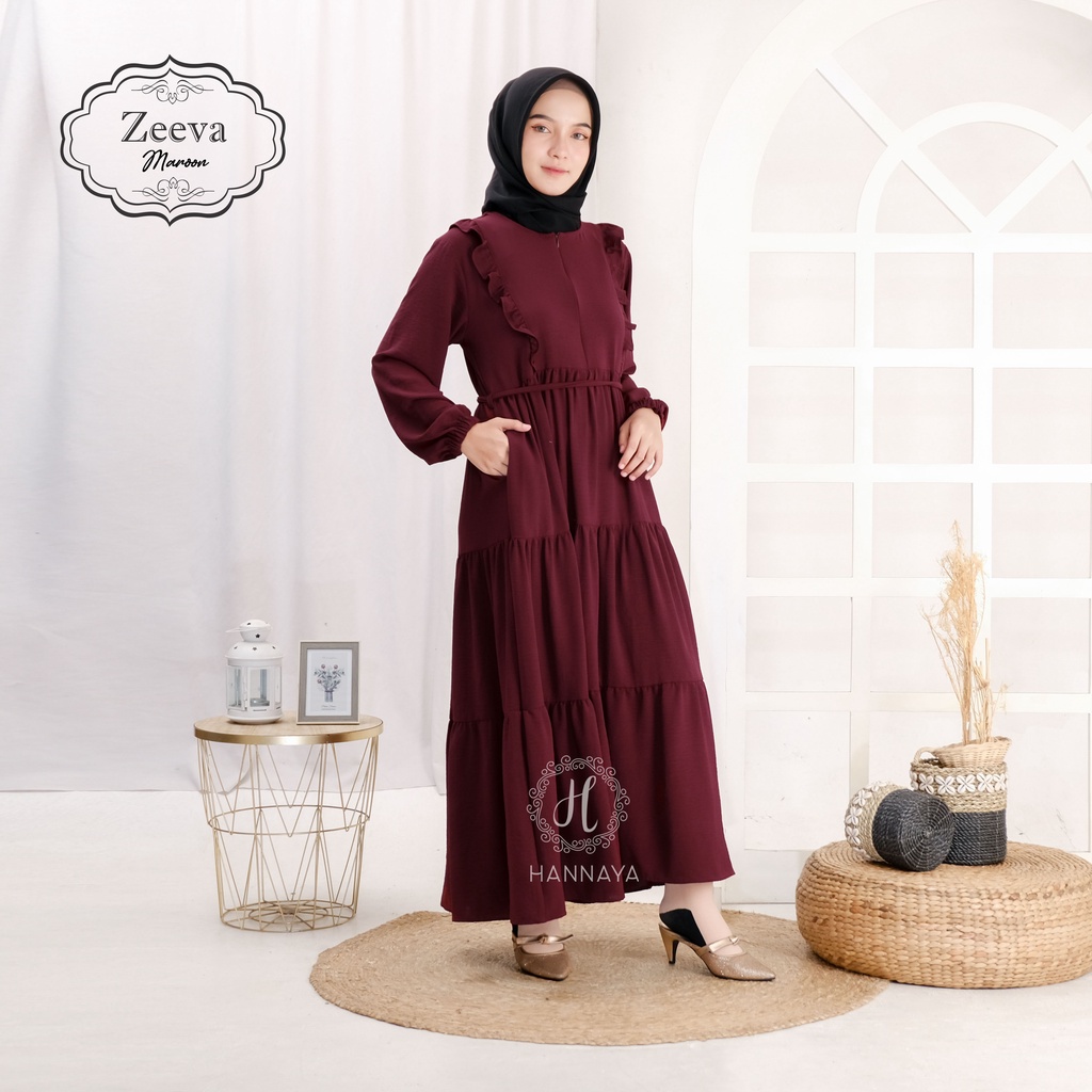 GAMIS TERBARU ZEEVA DRESS BY HANNAYA VARIASI WARNA 3