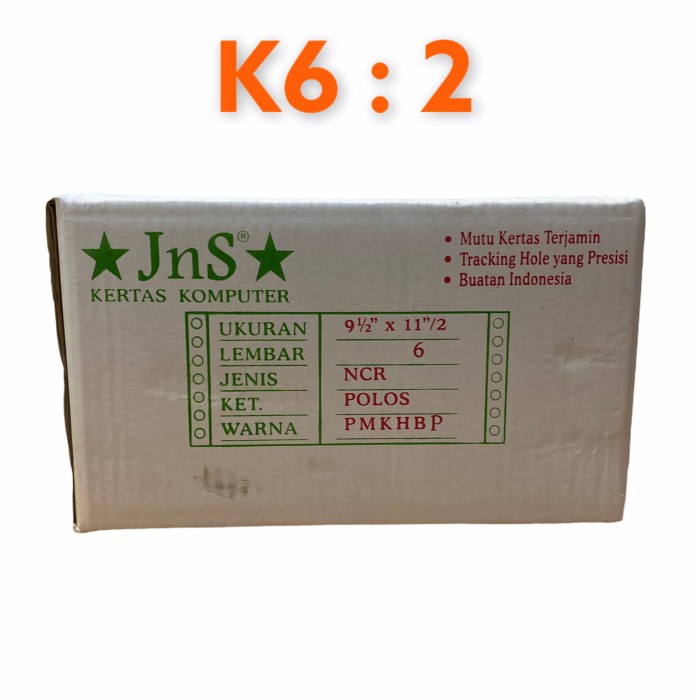 

Kertas Komputer JnS K6:2 NCR Putih Merah Kuning Hijau Biru Putih gon04
