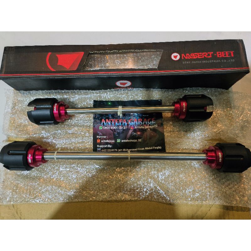 Jalu As Roda Depan & Belakang Nassertbeet arm ORI arm lebar Kawasaki Ninja 250 fi old / Ninja 250 ka