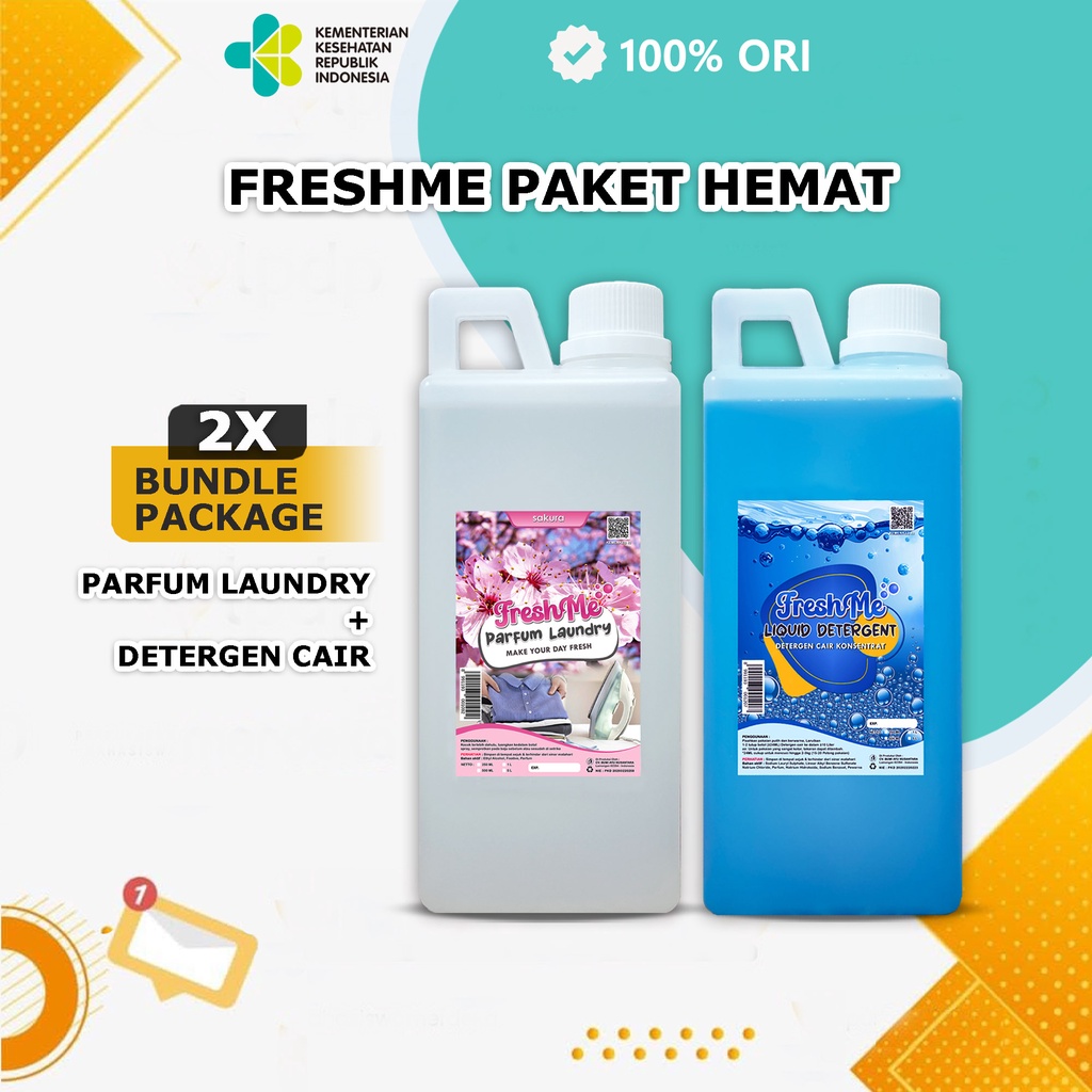 [BUNDLE] Parfum Laundry Freshme Bening+ Liquid Detergen Rendah Busa / Parfum Laundry+Sabun Cuci Piring