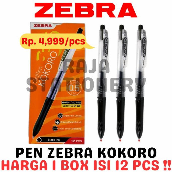 

ZEBRA KOKORO GEL PEN 0.5 BLACK BLUE PULPEN GEL KOKORO ZEBRA [12PCS]