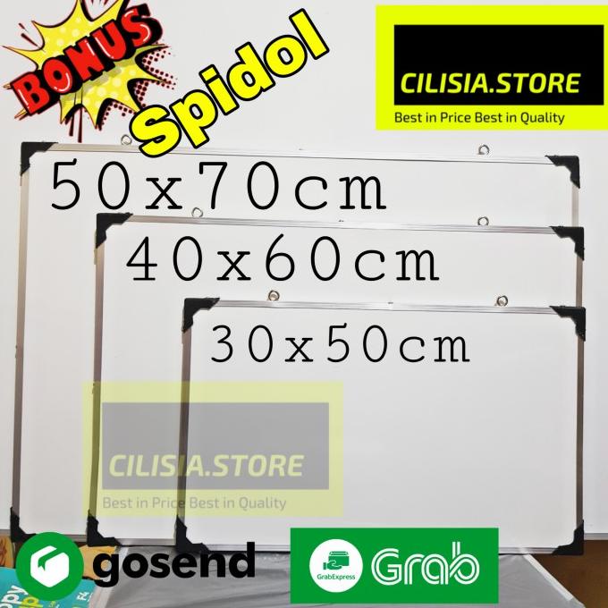 

Papan Tulis White Board 30x50cm / 40x60cm / 50x70cm Bonus Spidol