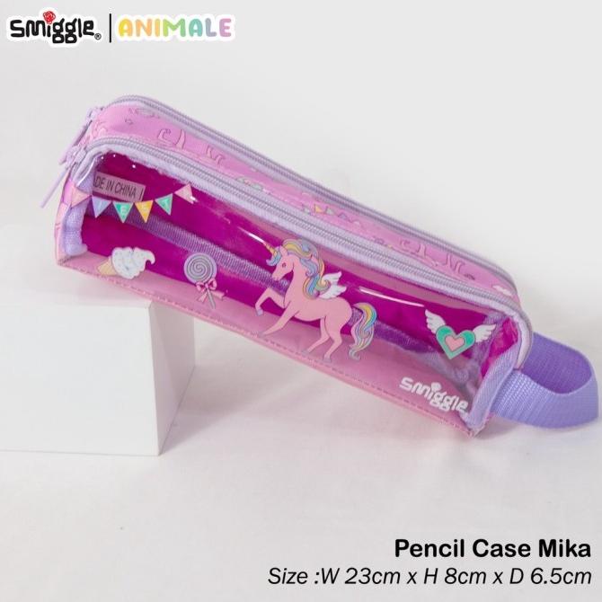 

Pencil Case Smiggle Double Zipper Mika/Pencil Case Anak Mobil/Lion