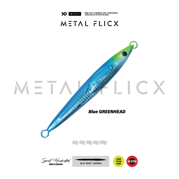 Exodus Metal Flicx flick metal jig 20g 40g 60g 80g 100g