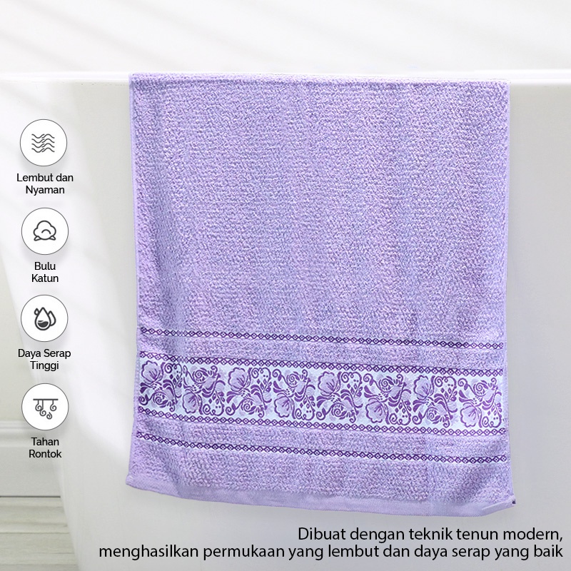 Handuk Mandi Katun Tebal Premium Motif Bunga Size 70x140cm High Quality Daya Serap Tinggi Perlengkapan Mandi Rumah Tangga Import - J3A2 - 88BlanketStore