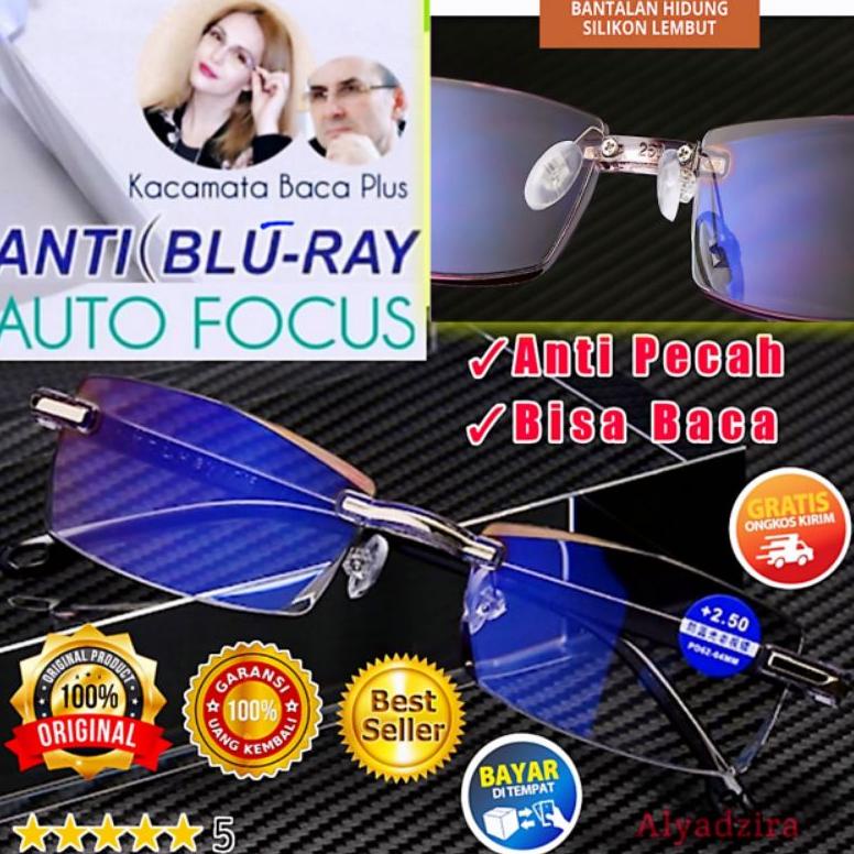 Promo Kacamata Baca Ajaib Superior Plus Minus Auto Fokus Blueray Anti Radiasi Pria Wanita Original E