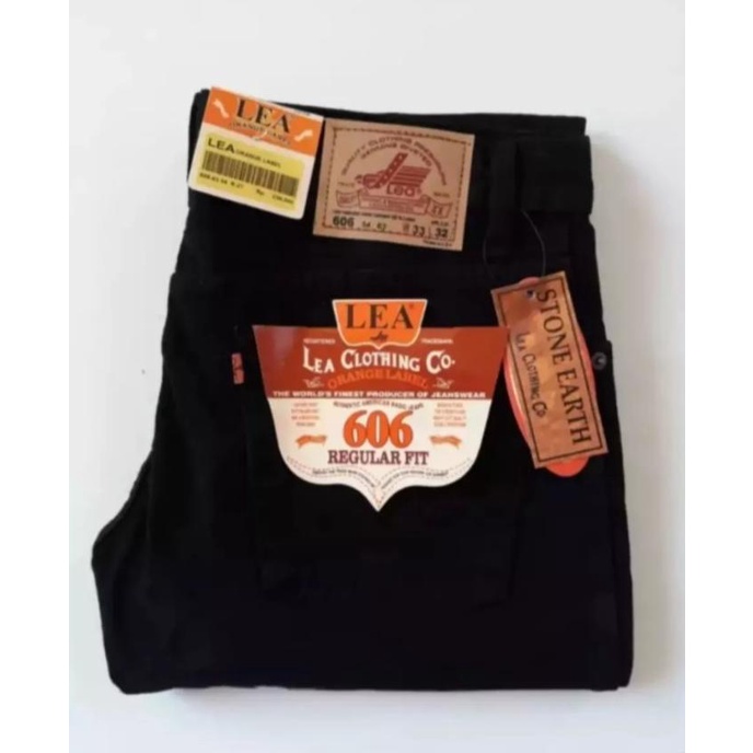 New Sale Celana Jeans Pria Lea 606 Original Standar - Hitam Pekat Uuran 28-38 Original