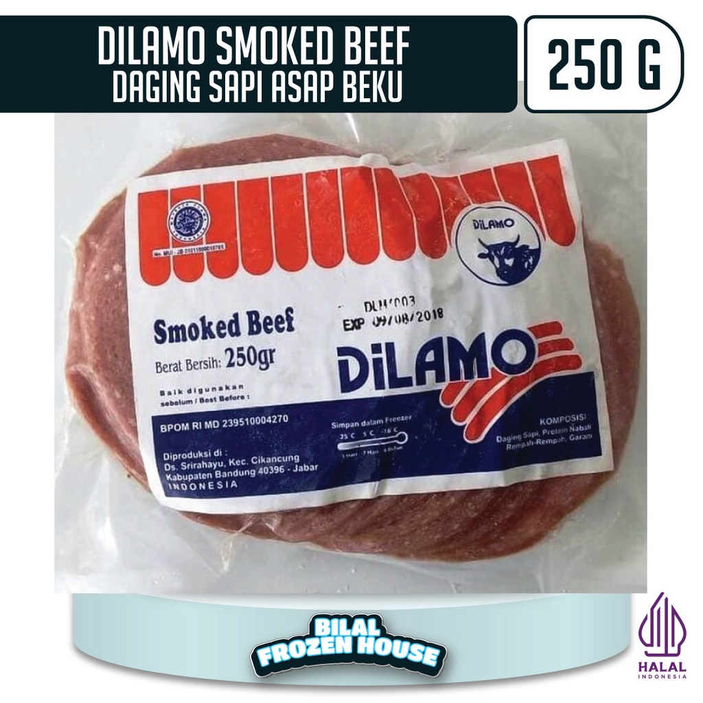 Dilamo Smoked Beef - Daging Sapi Asap Beku - Smoked Beef 250gr - Smoked Beef 1kg