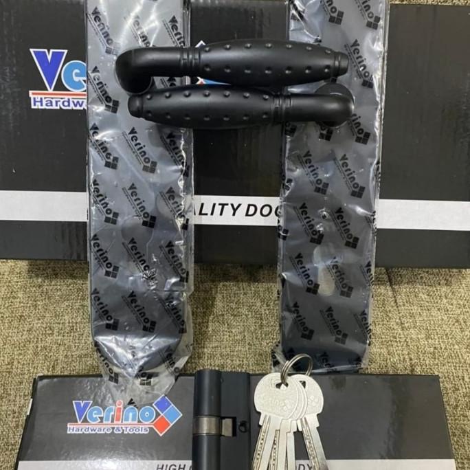 Kunci Pintu Rumah Besar Black VERINO / Body Kunci 24 cm / Handle Pintu