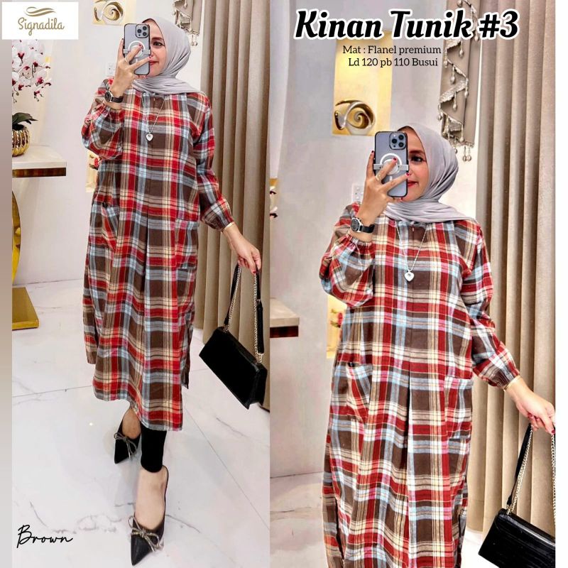 KINAN TUNIC ATASAN SAJA MOTIF KOTAK KOTAK SIZE JUMBO By Signadilla
