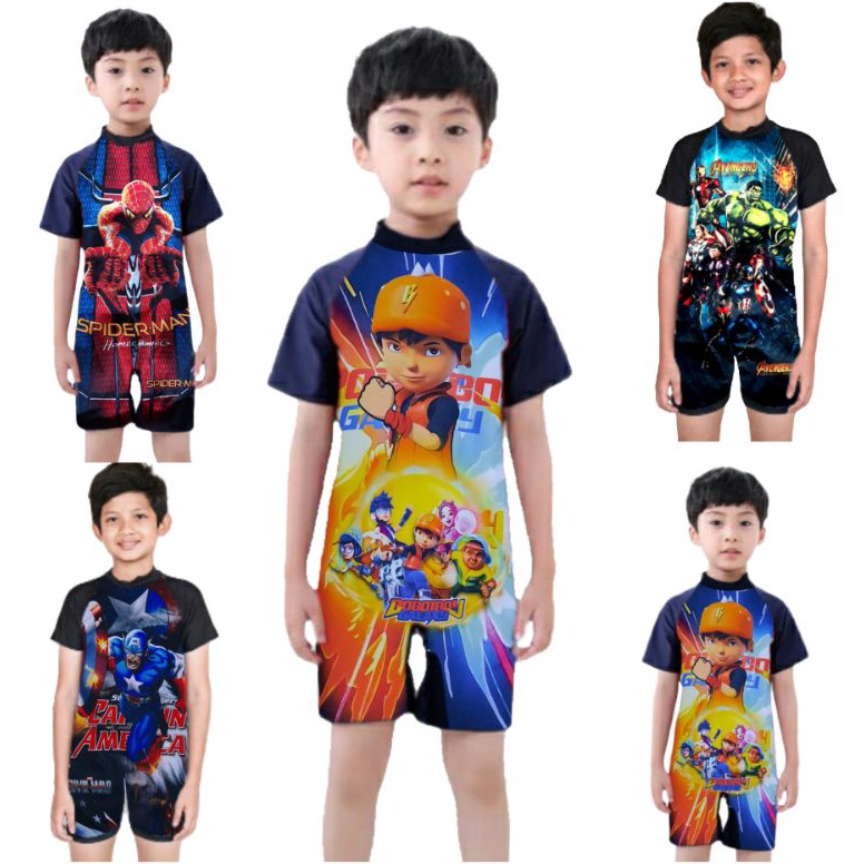 [PRODUK 86RZT82] baju renang anak laki laki spiderman superhero avangers boboiboy Harga Murah