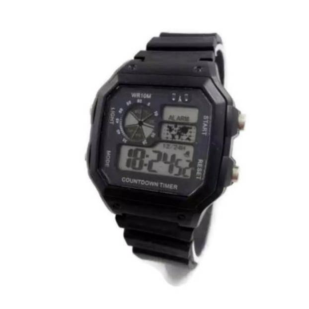 Ready Jam Tangan Pria Digital Strap Rubber Qq1200 Kotak