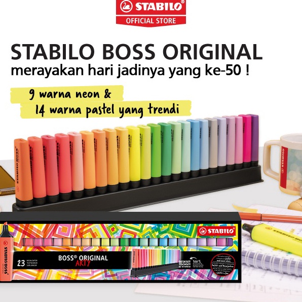 

12.12 Brands Festival STABILO BOSS ORIGINAL Deskset 23's, Best Seller Set of 5 & 6 Free Pen 68 Highlighter Marker Spidol Warna Warni Pastel Neon Stationery Alat Tulis !!!