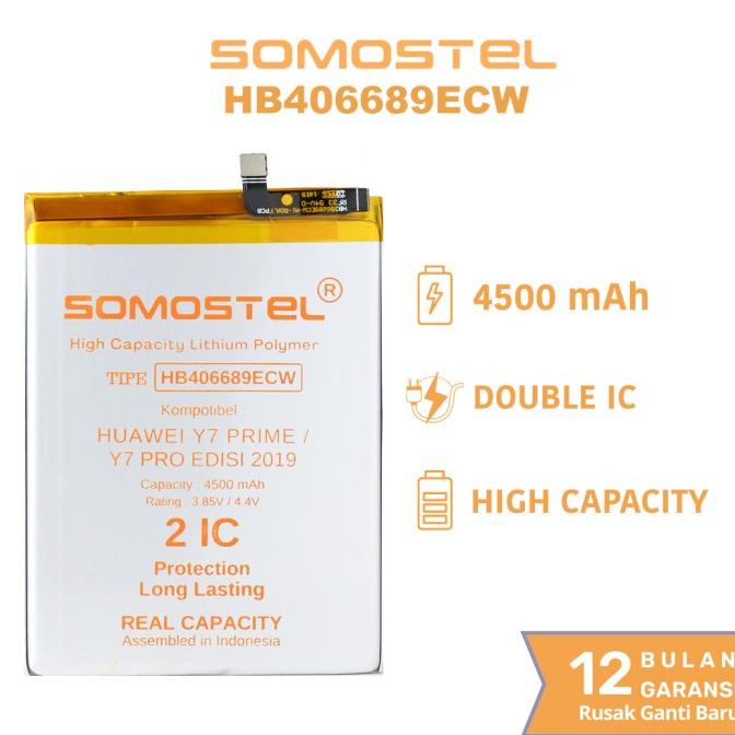 HB406689ECW Huawei Y7 Prime / Y7 Pro Edisi 2019 Baterai Somostel