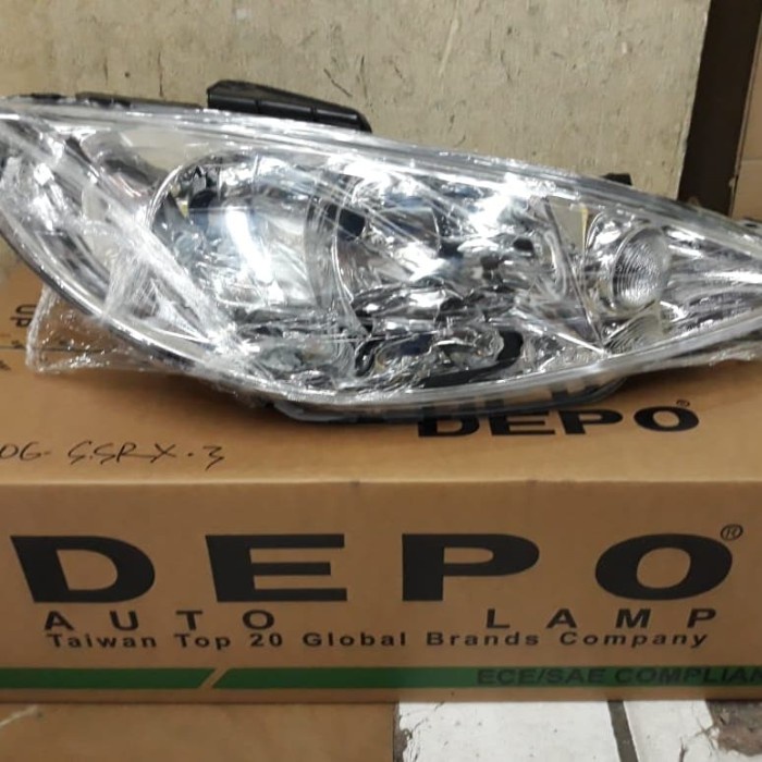 lampu depan kristal kanan peugeot 206 mrek DEPO