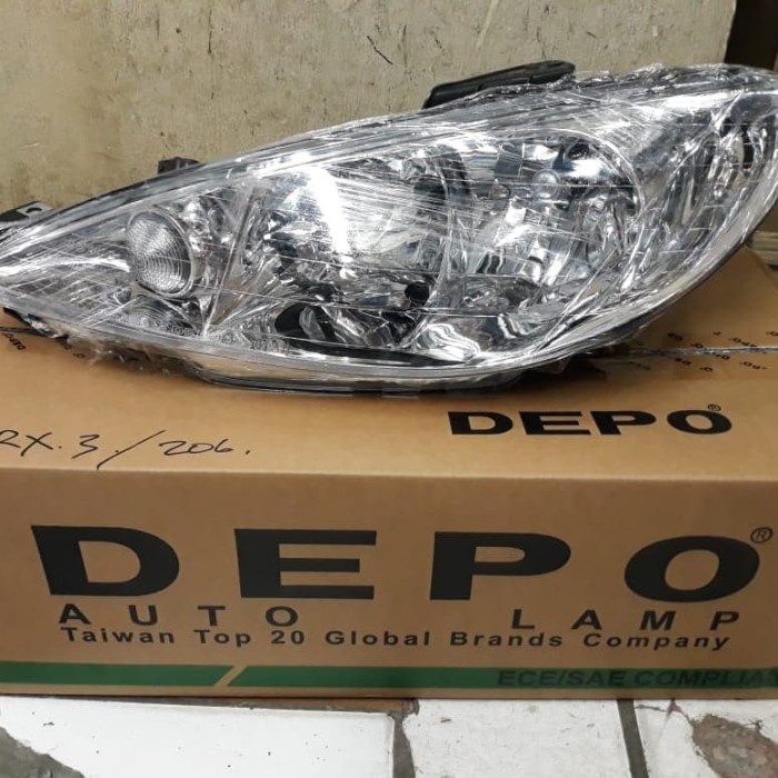 lampu depan kiri kristal peugeot 206 mrek DEPO