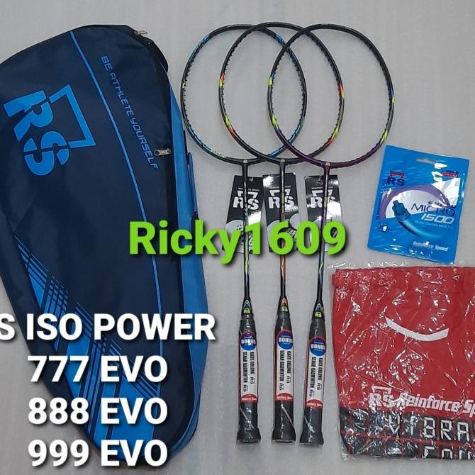 RAKET BADMINTON RS - ISO POWER 777 EVO - 888 EVO - 999 EVO - ORIGINAL