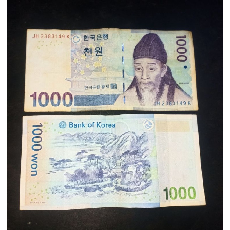 korea uang asing 1000 won korea selatan