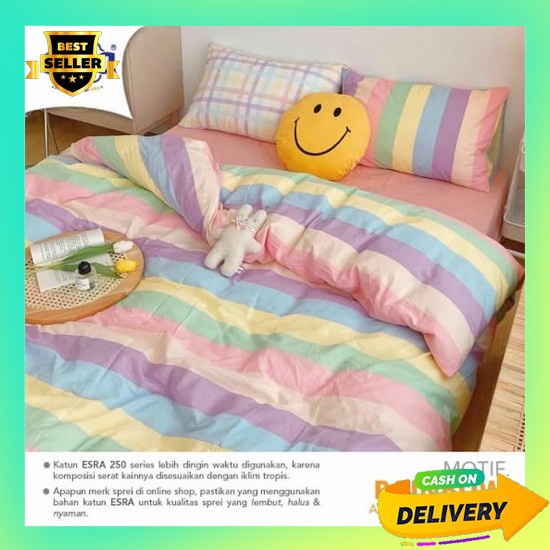 Spray Aesthetic Murah Meriah Warna Pastel Lembut Dan Halus Alas Kasur  Sprei Katun Lokal Esra Moti