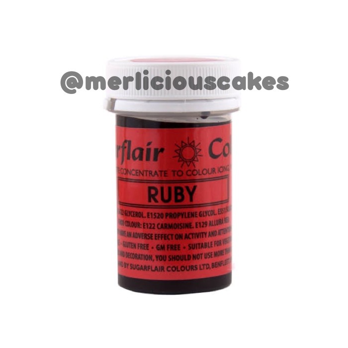 

Ruby Sugarflair Paste Concentrate Colng Colouring Pewarna Makanan