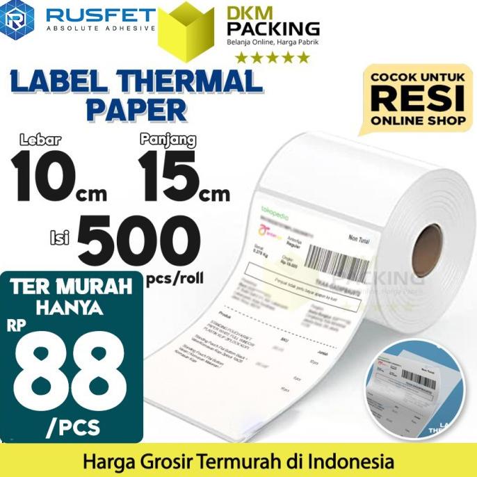 

Label Stiker Thermal Paper A6 10x15mm 100x150 cm Sticker Barcode Resi