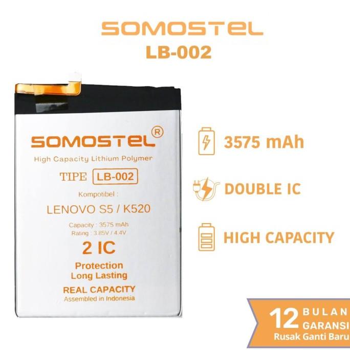 Somostel - Baterai LB002 Lenovo S5 / K520