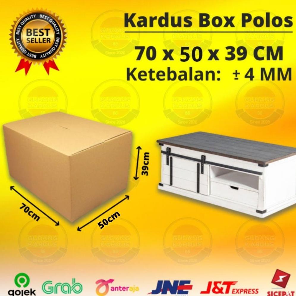 

7.7 Kardus Karton Box Besar 70x50x39 CM Dus Packing Pindahan Tebal Kokoh Jumbo Polos