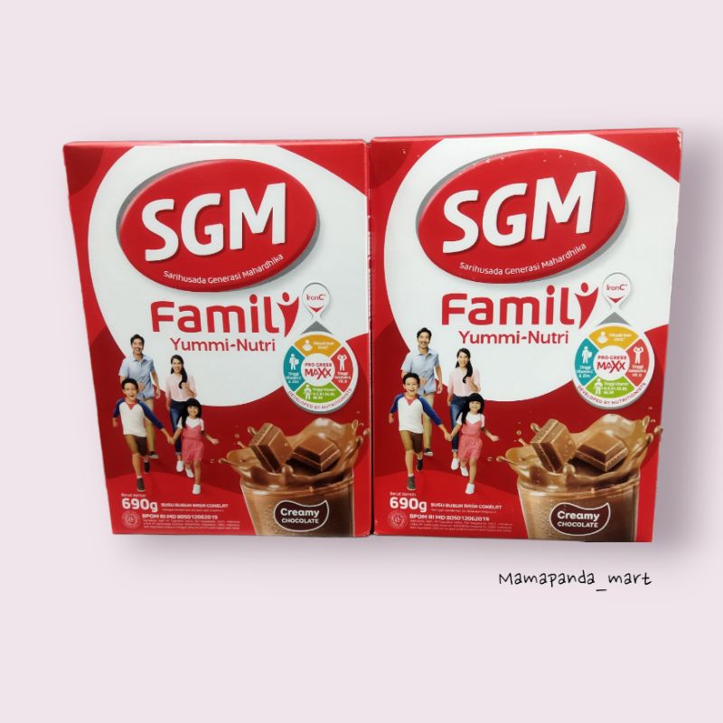 

SGM FAMILY YUMMI NUTRI SUSU BUBUK/SUSU KELUARGA COKLAT/VANILLA CREAMY 690G