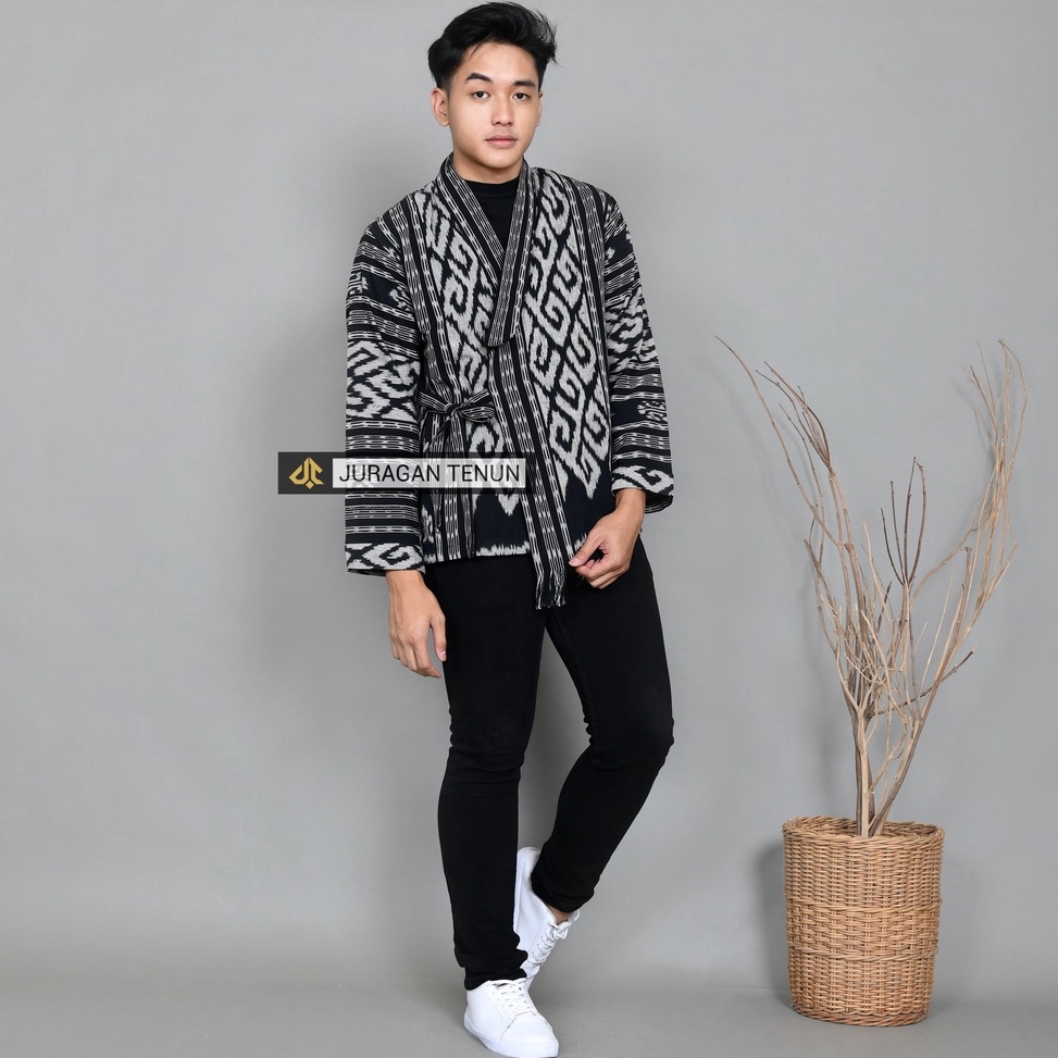 8.8 [ READY STOCK ] - Baju Tenun Kimono Pria Etnik ( 6 Varian )