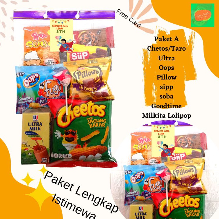 

HOT Bingkisan Snack Anak ulang tahun/Paket ultah anak Free kartu ucapan