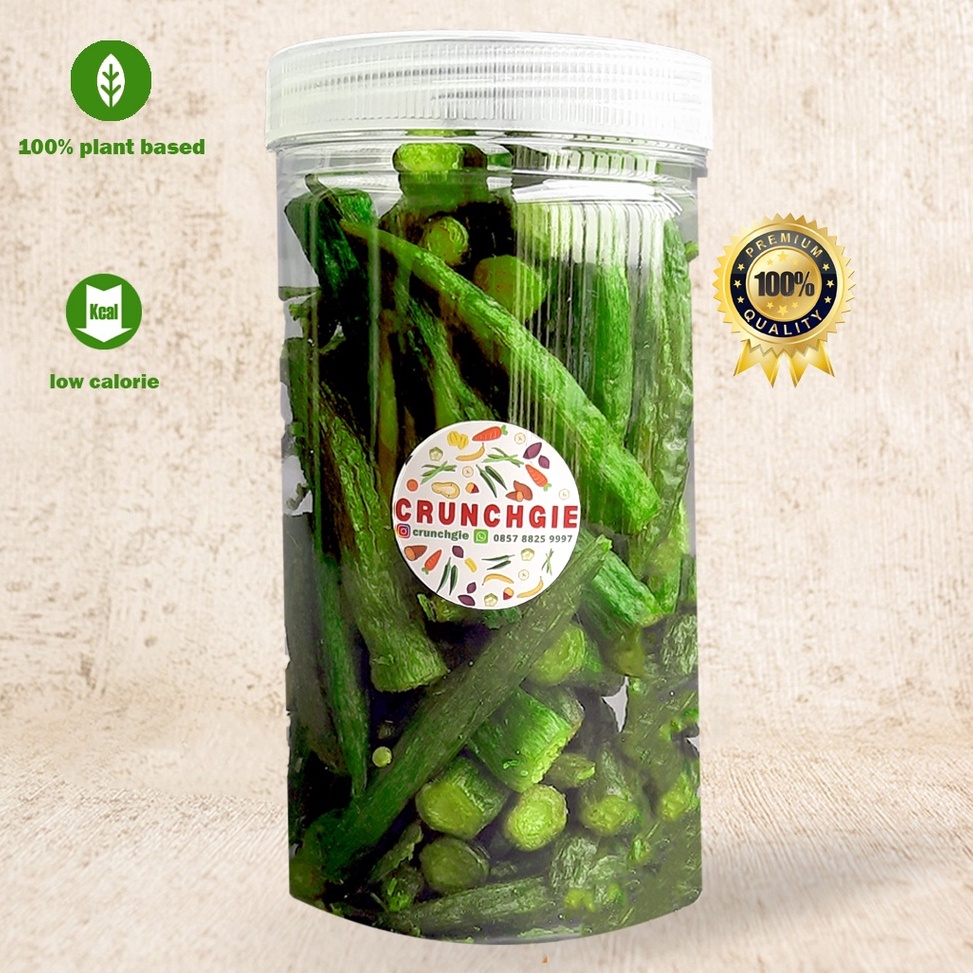 

Promo.. 1L Okra Renyah Ocra Crisps Keripik Okra Vacuum Fried Keripik Sayur Crunchy Veggie FE9