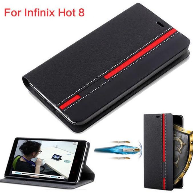 Case Infinix HOT 8 Flip Cover Walet Dompet Handphone Silikon Casing