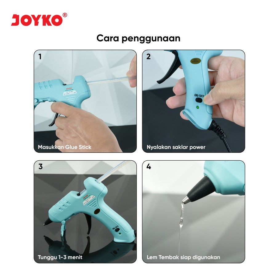 

GLUE GUN PASTEL JOYKO GG- 853 SOFT COLOR ALAT LEM BAKAR LILIN LEM UNTUK KERAJINAN DAN RUMAH TANGGA