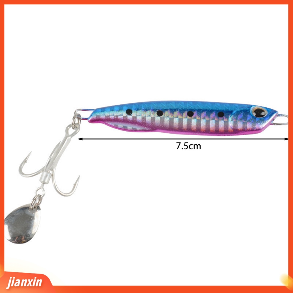 [Jianxin] 30g/7.5cm Memancing Umpan 3D Simulasi Fisheye Treble Hook Bercahaya Menggoda Logam Memancing Spanyol Buckthorn Plat Besi Memancing Luar Ruangan