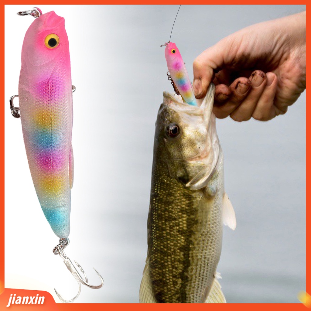 [Jianxin] 9g/9.2cm Memancing Umpan Kulit Hidup Simulasi Universal Reusable 3D Fisheyes Ikan Atraksi Compact Super Long Casting Mengambang Pensil Bass Umpan Alat Pancing