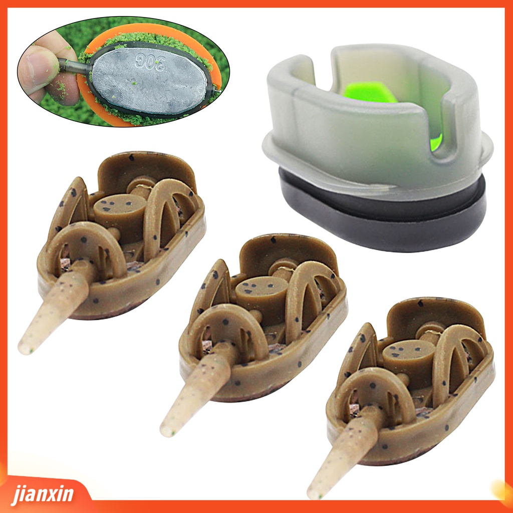 [Jianxin] 4pcs/set Alat Pengumpan Memancing Portabel Ketangguhan Tinggi Tahan Lama Ringan Tahan Aus Menarik Ikan Ikan Gurame Silikon Alat Pemegang Umpan Pelepas Cepat Cetakan