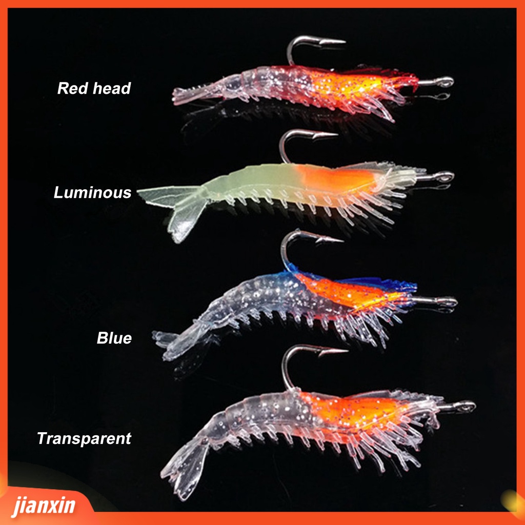 [Jianxin] Reusable Soft Shrimp Bait Realistic Mini Reusable Shrimp Bait Hook Design Fishing Accessory