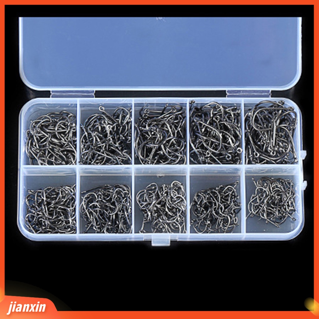 [Jianxin] 600 pcs Fishing Hooks Strong Anti-Rust Metal Sharp Fish Circle Hooks Fishing Too