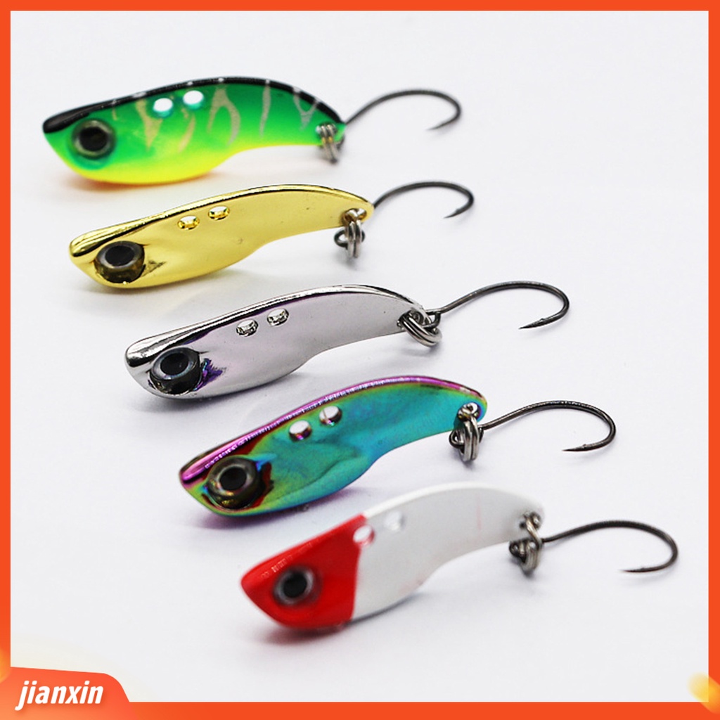 [Jianxin] 5pcs Umpan Pancing Tiruan Bentuk Ikan Bermata 3d 28mm Bahan Metal