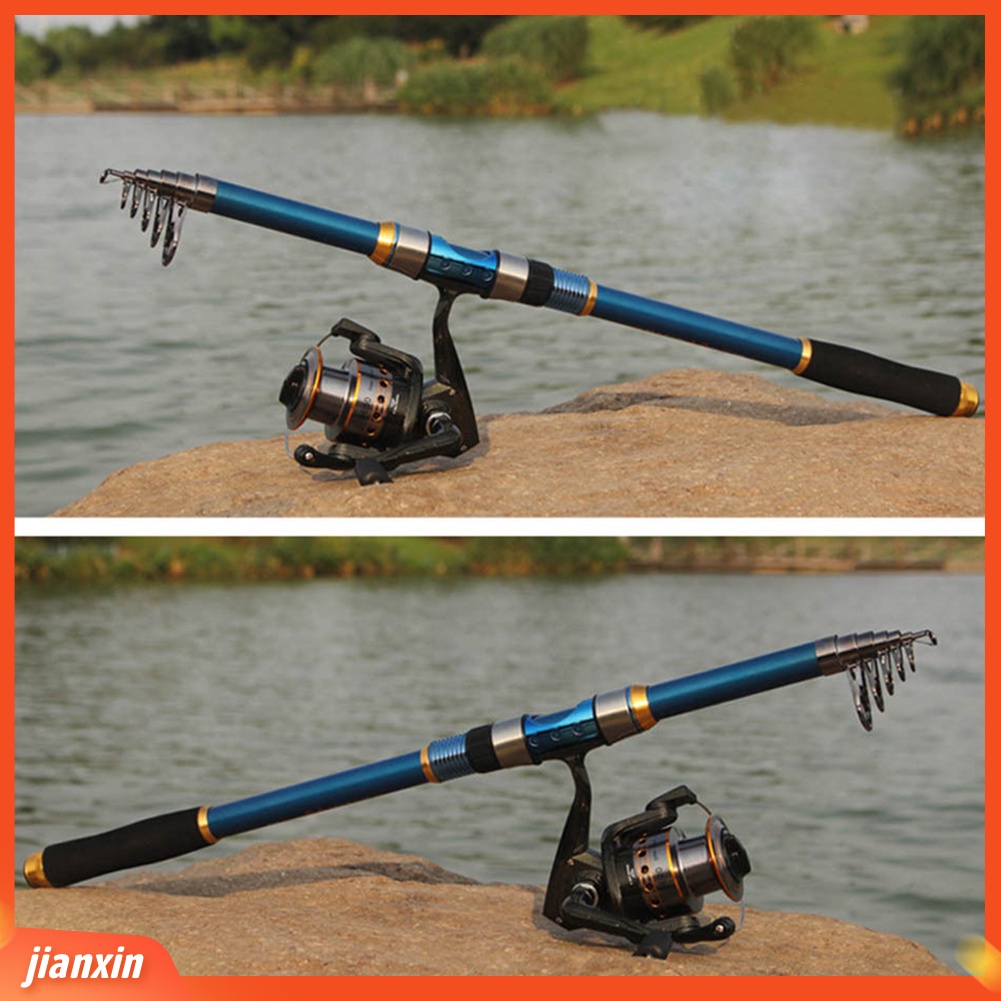 [Jianxin] 2.1m Joran Pancing Teleskopik Portable Bahan Serat Karbon Tahan Lama untuk Outdoor / Perahu