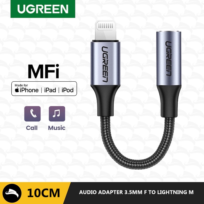 UGREEN 30756 LIGHTNING AUDIO ADAPTER CONNECTOR MFI EARPHONE IPHONE
