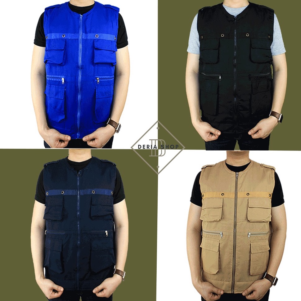 Rompi Tactical Vest Proyek Pelindung Dada dari Bahan Drill Anti Angin untuk Pria dan Wanita: Rompi M