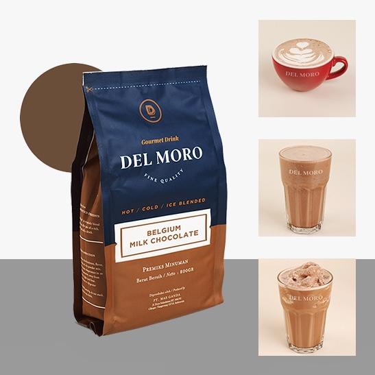 

DELMORO Belgium Milk Chocolate 800gr-Bubuk Serbuk Minuman Rasa Coklat