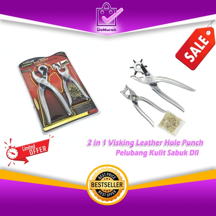 

Best Seller 2 In 1 Visking Leather Hole Punch - Pelubang Kulit Sabuk Dll 0838