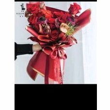 

Kertas Buket cellophane solid gold frame Flower wrapping