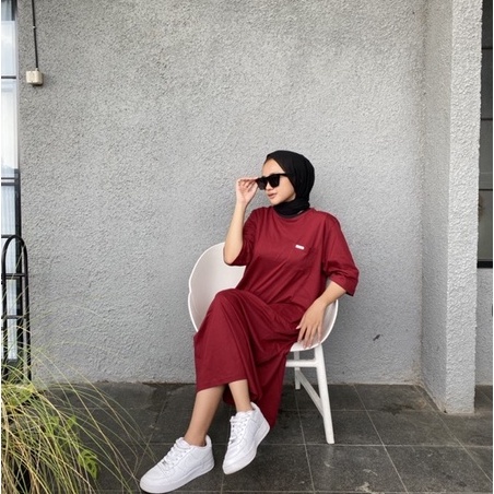 RAABIHA Kyla Dress Shirt (Kaos Dress) | Mididress Kaos | Tunik Kaos