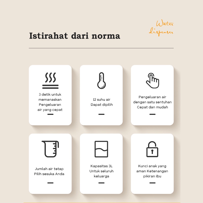 3L Water Instant Dispenser Panel LCD / Dispenser Air Instan / Dispenser Air Instan Pemanas Kecil Rumah Tangga / Hot Water Dispenser